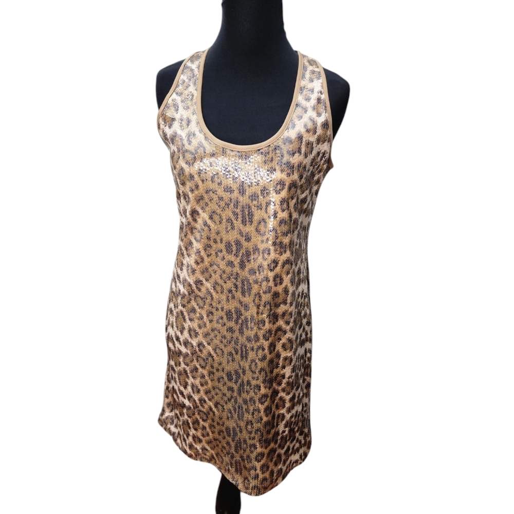 Andrea Behar BOSTON PROPER Sequin Animal Print Sheath‎ Dress Size 4